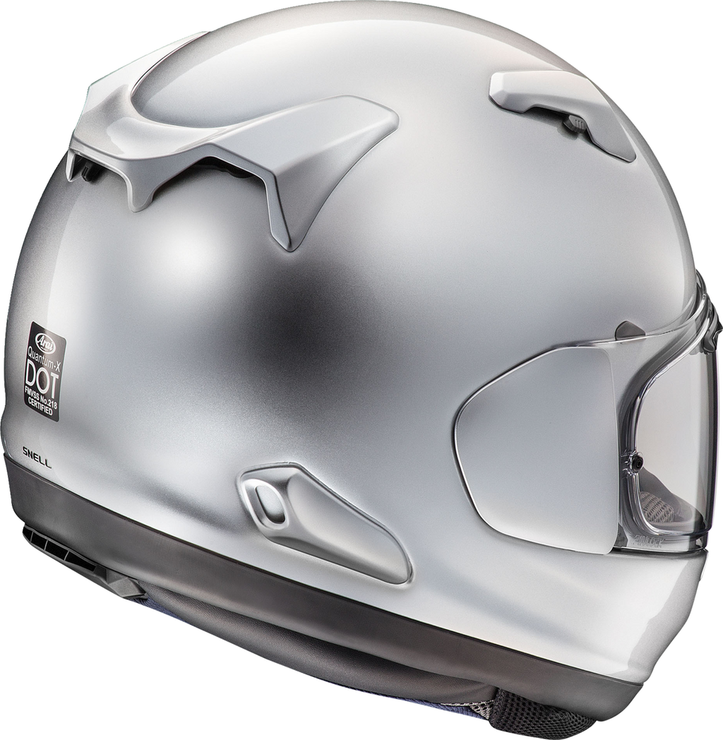 ARAI HELMETS, Arai Helmets Quantum-X XL Aluminum Silver Motorcycle Helmet with VAS Max Vision Shield