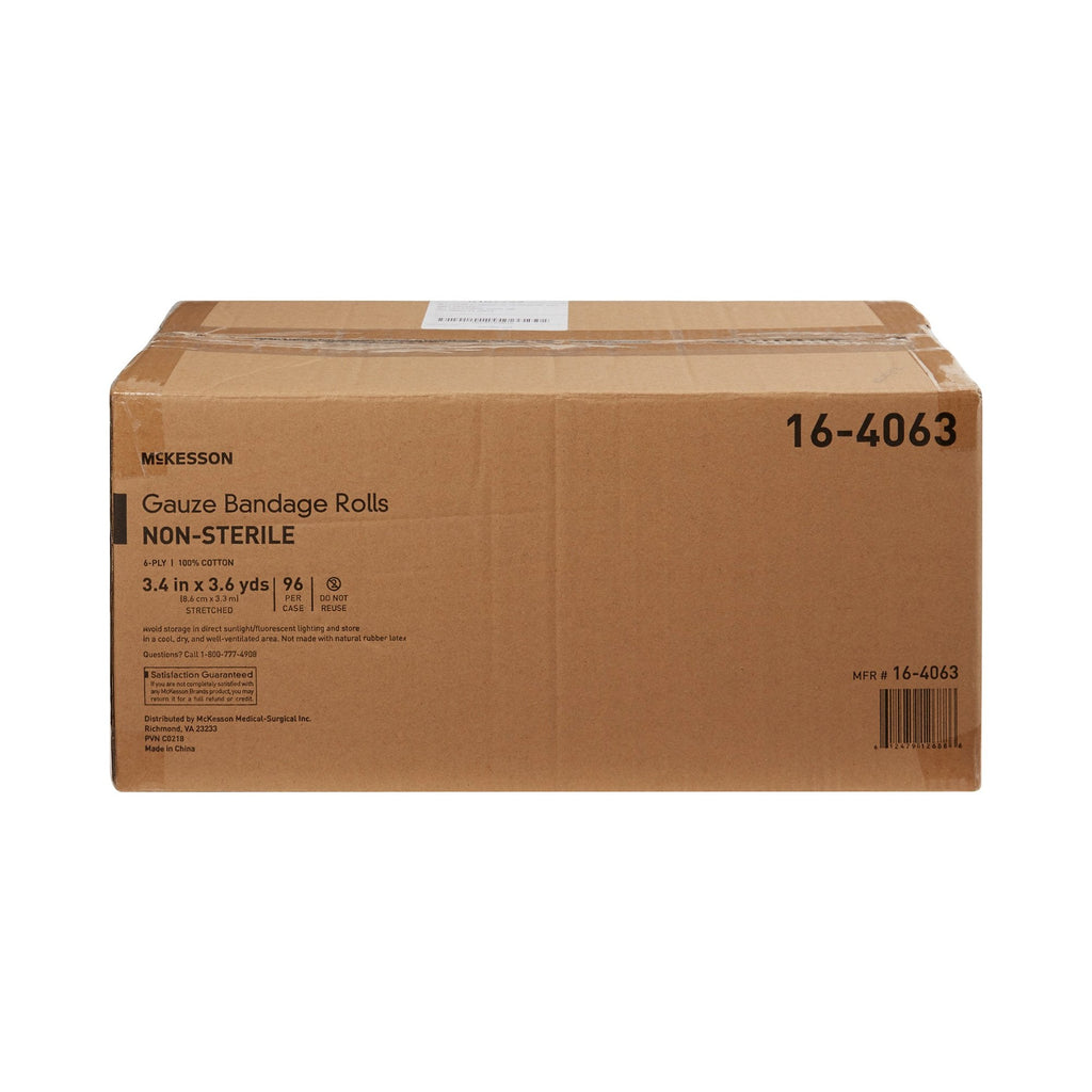 McKesson Fluff Bandage Roll, 3.4 Inch x 3.6 Yard, Six Ply 16-4063