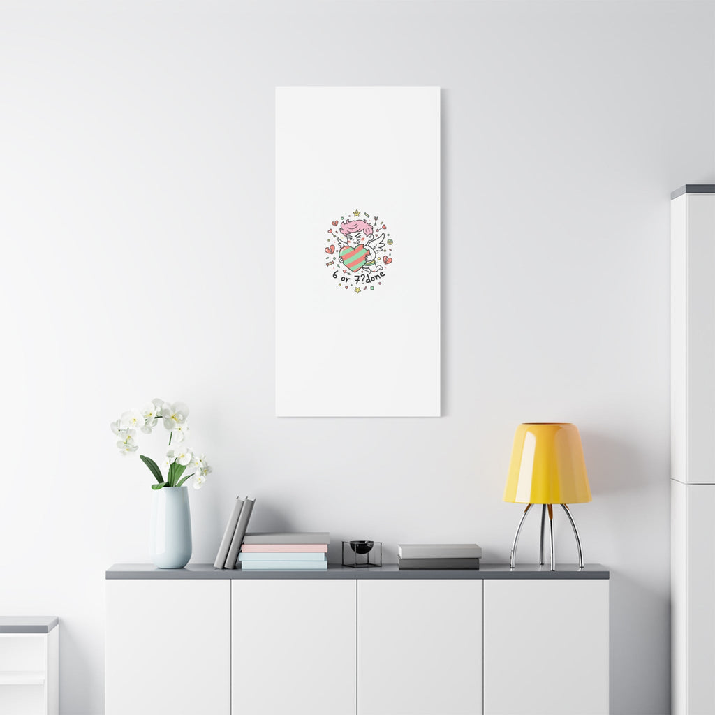 Weird Cupid heart illustration Canvas | Weird Valentine, quirky chaotic love