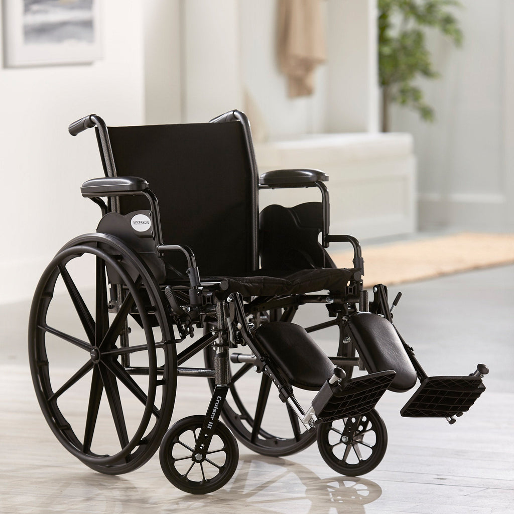 McKesson Lightweight Wheelchair, 18 Inch Seat Width 146-K318DDA-ELR