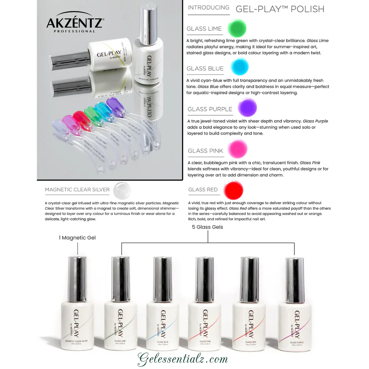 Akzentz - Gel Play Glass Blue, 10ml