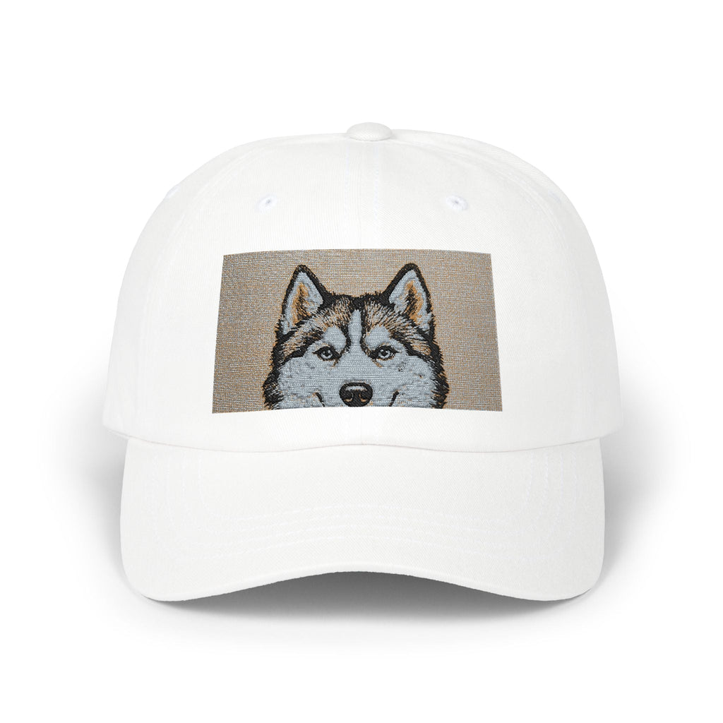 Husky Sequin Patch Dad Cap — Sparkle Siberian Dog Baseball Hat