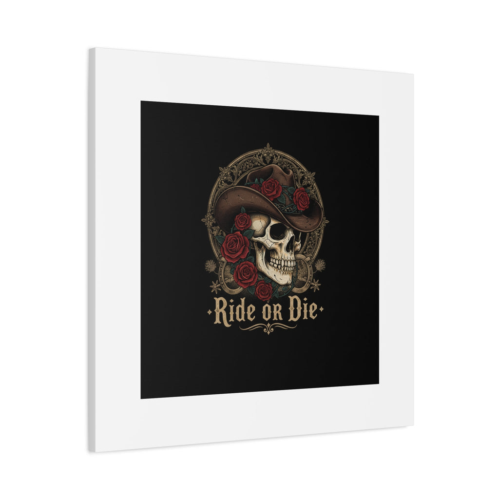 Ride or Die Skull Canvas | Western Skull Art, Gothic Americana