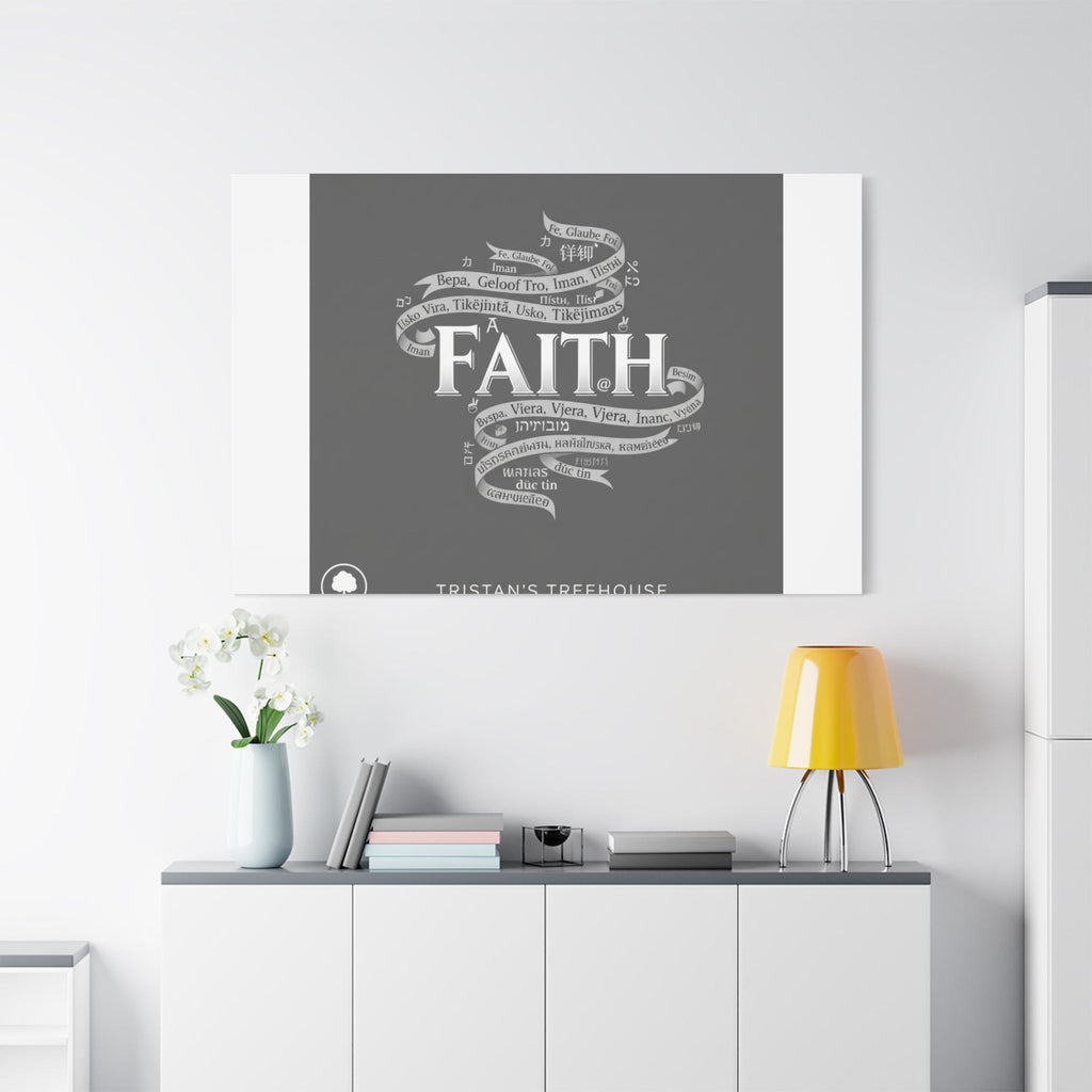 handwritten faith ribbon Canvas | sketch aesthetic, doodle design