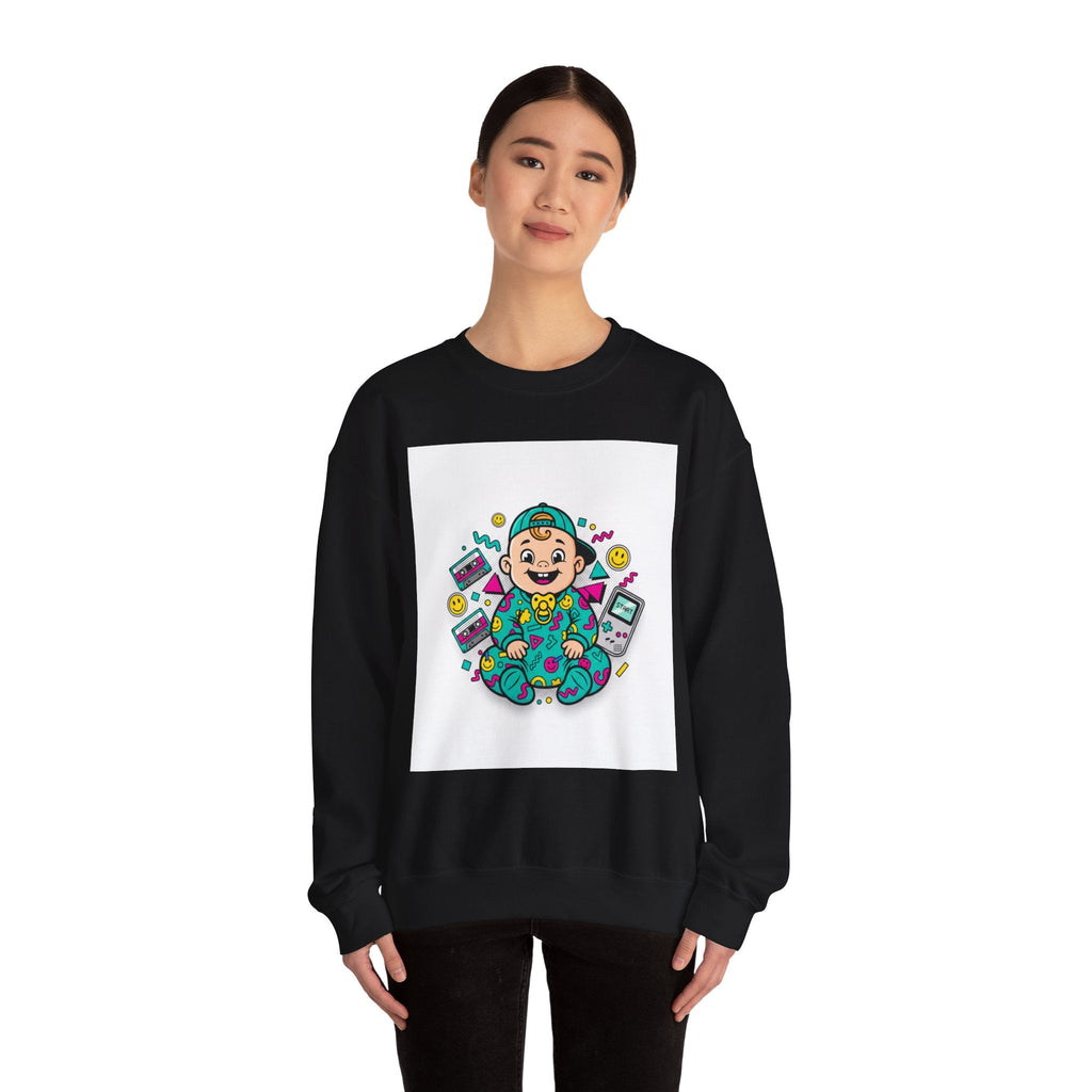 Retro Gamer Baby Crewneck Sweatshirt — Cute Arcade Controller Design