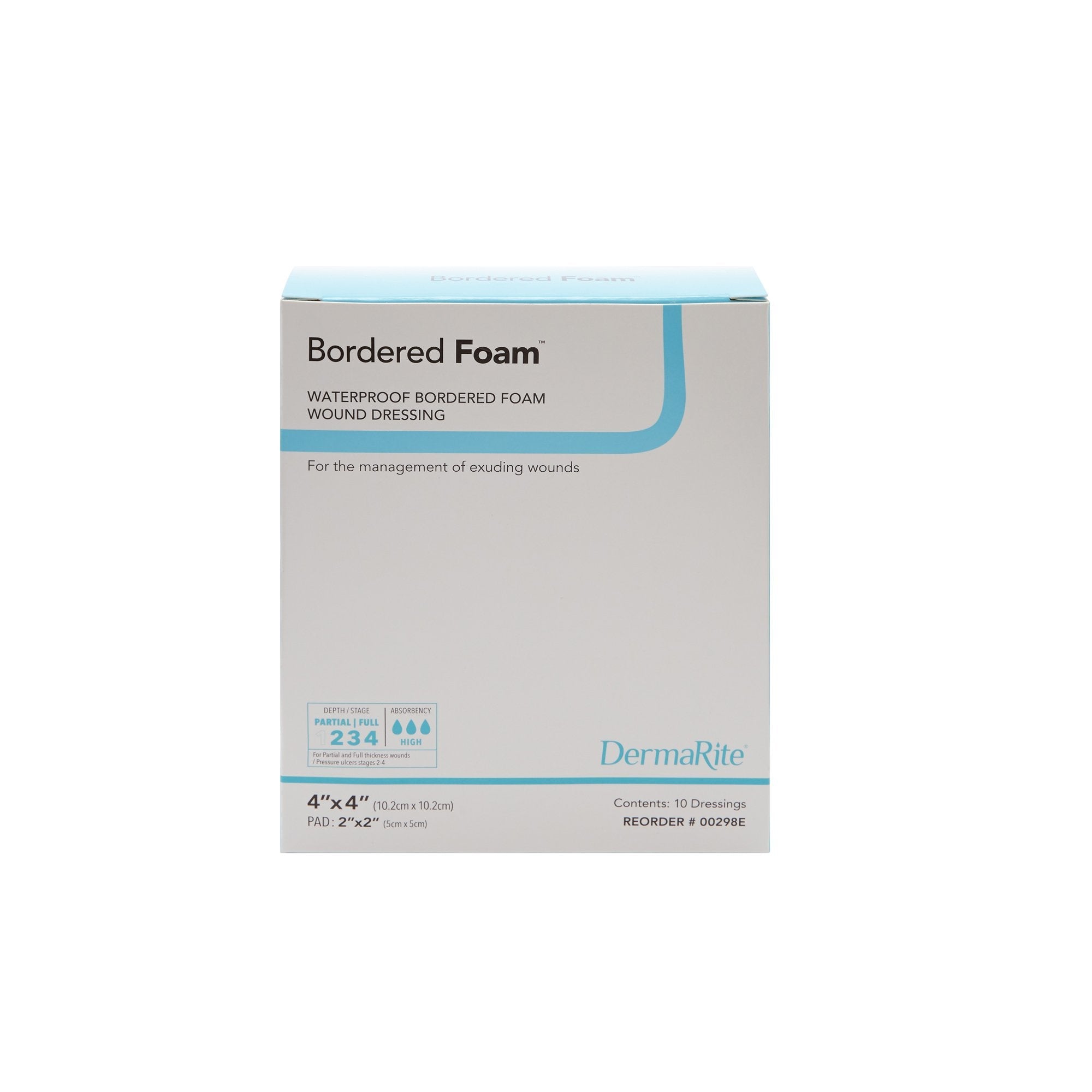 BorderedFoam® Foam Dressing, 4 x 4 Inch 00298E