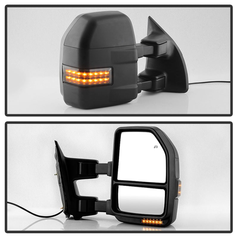SPYDER xTune 99-07 Ford SuperDuty Heated LED Telescoping Pwr Mirrors-Smk (Pair) (MIR-FDSD99S-G4-PW-RSM-SET) 9943157