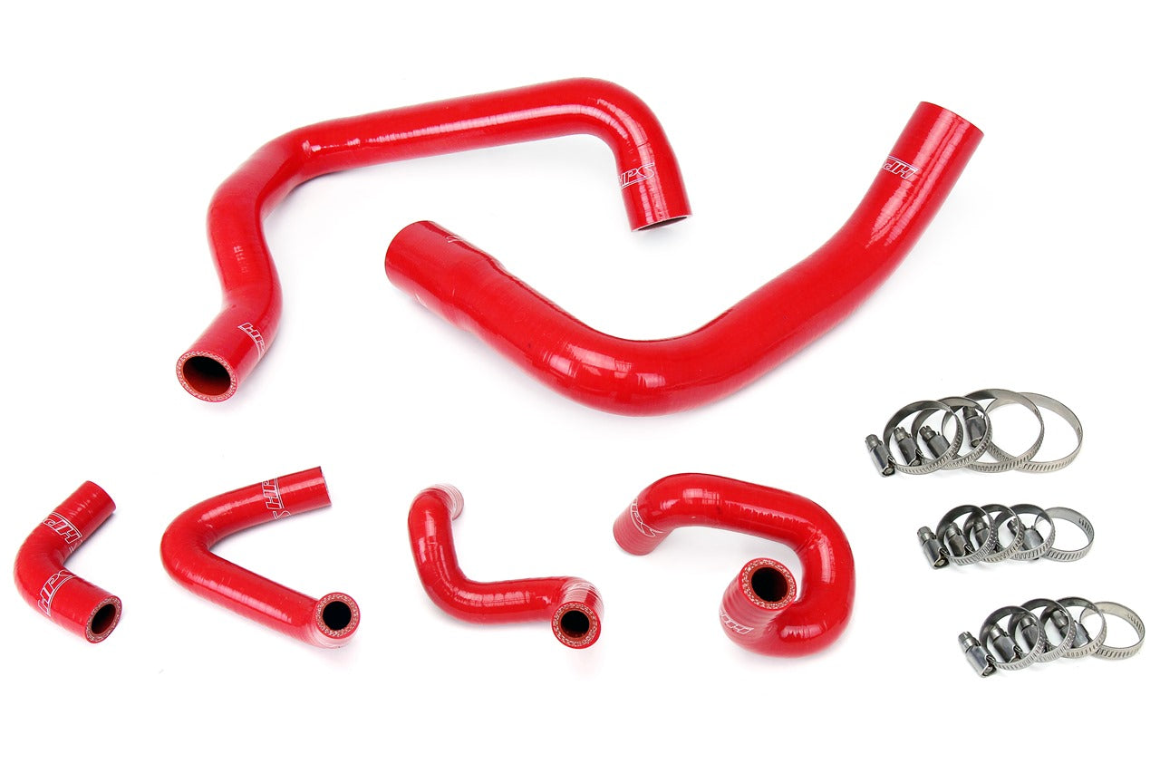 HPS Performance HPS Red Reinforced Silicone Radiator and Heater Hose Kit Coolant Ford 86-93 Mustang GT / Cobra