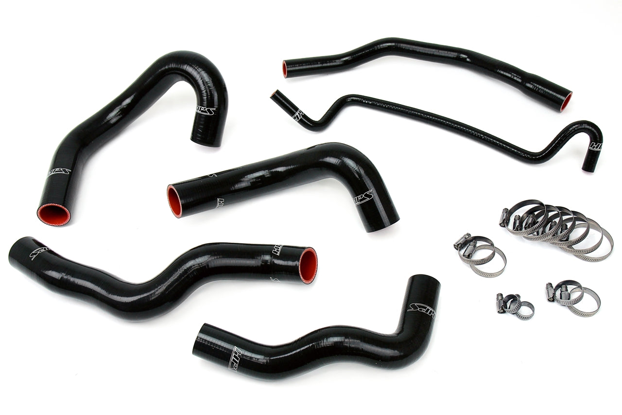 HPS Performance HPS Black Reinforced Silicone Radiator Hose Kit Coolant Ford 05-06 Mustang V8