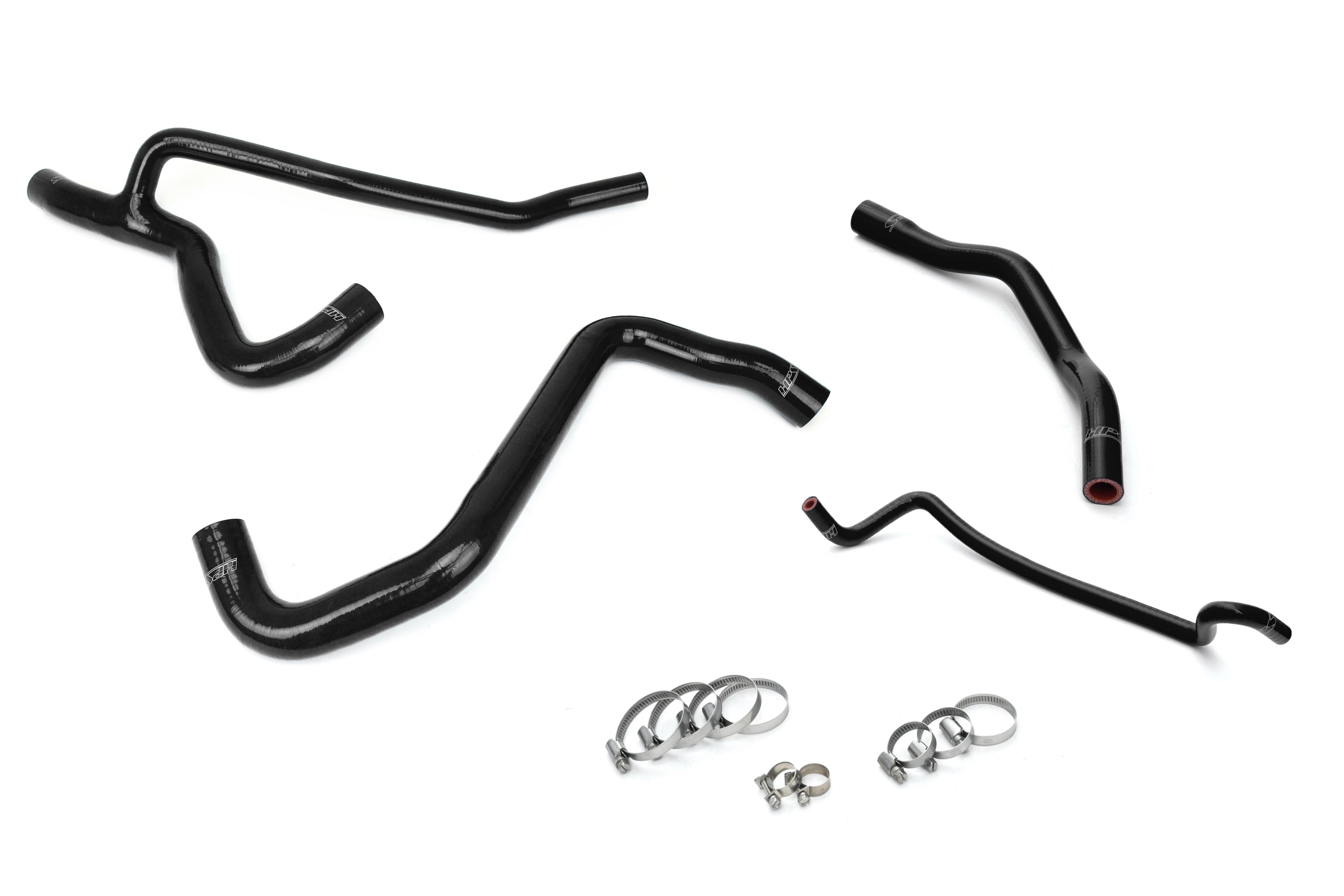HPS Performance Products HPS Black Reinforced Silicone Radiator Hose Kit Coolant Ford 07-10 Mustang GT V8