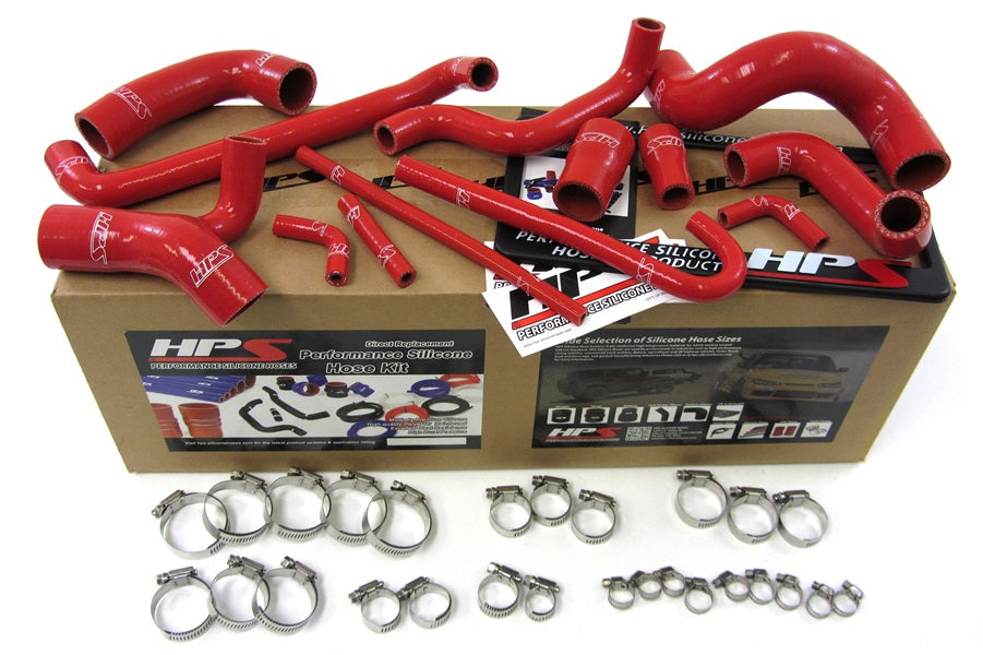 HPS Performance Products HPS Red Reinforced Silicone Radiator and Heater Hose Kit Coolant BMW 88-91 E30 M3 Left Hand Drive