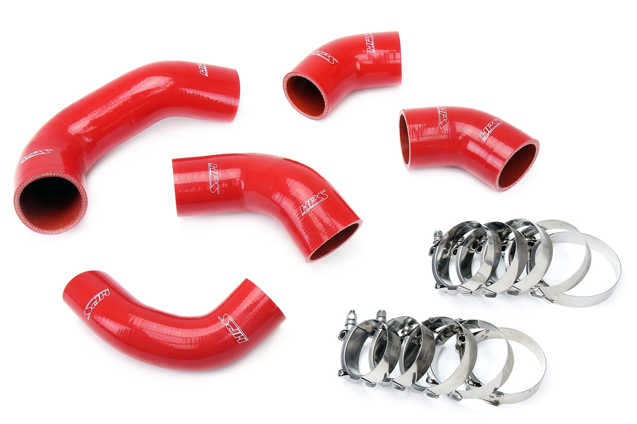 HPS Performance Products HPS Red Reinforced Silicone Intercooler Hose Kit Mitsubishi 03-07 Lancer EVO 8 9 MR US-Spec
