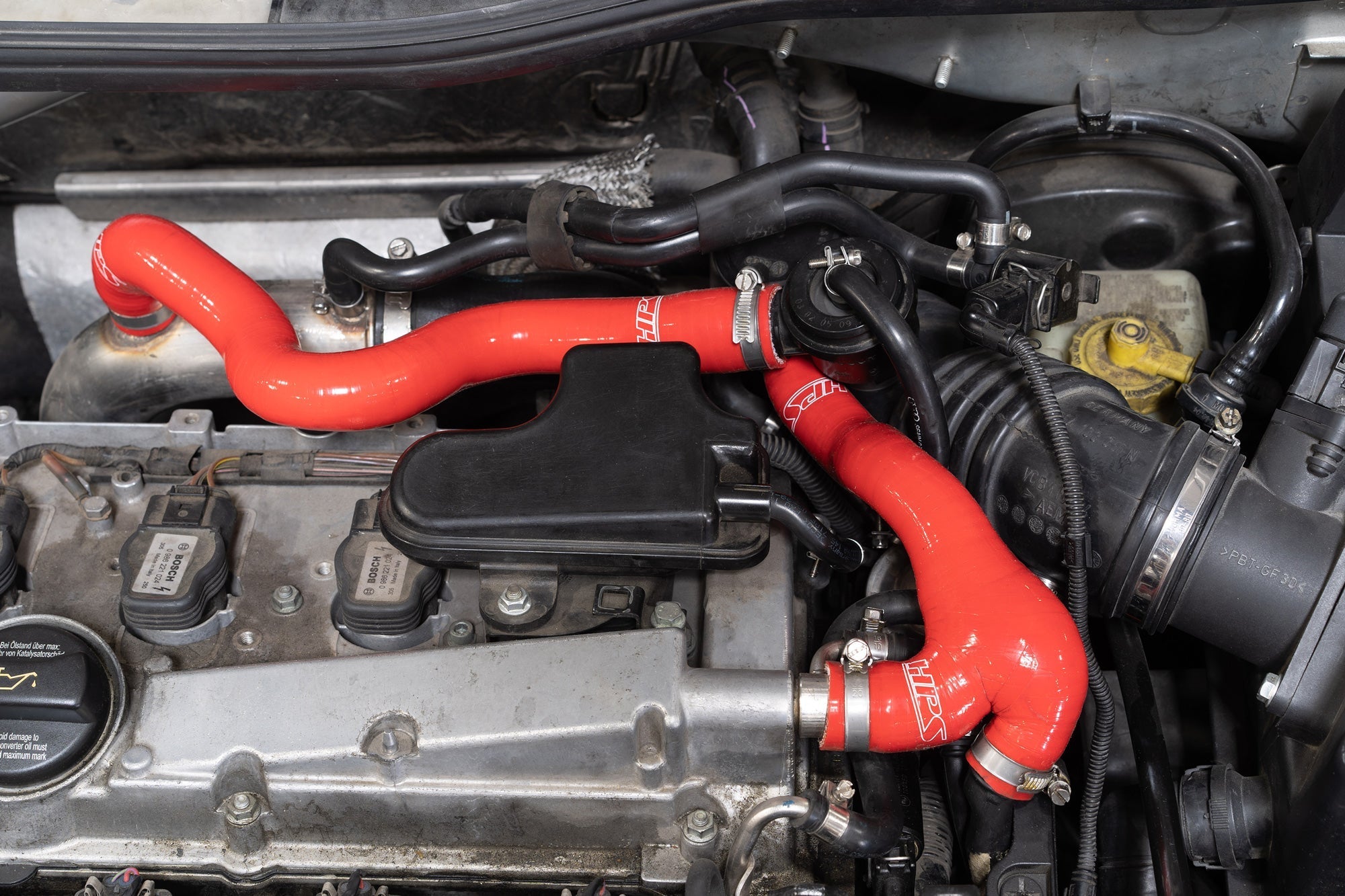 HPS Performance HPS Silicone Breather + BPV Hose Kit Volkswagen 2003-2006 Golf MK4 1.8T Turbo Late AWP Engine, 57-1934