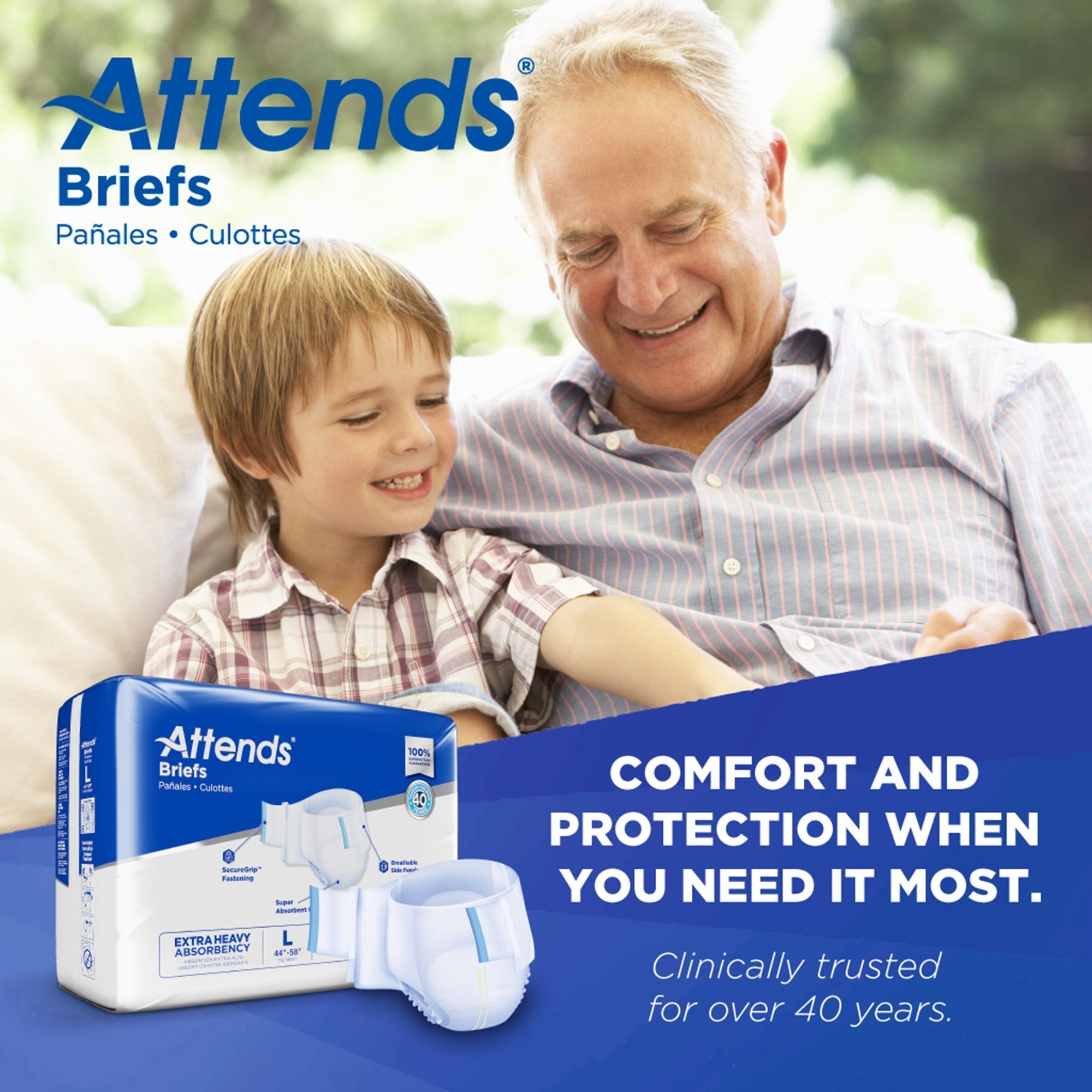 Attends® Extra Heavy Absorbency Briefs, Large DDP30100