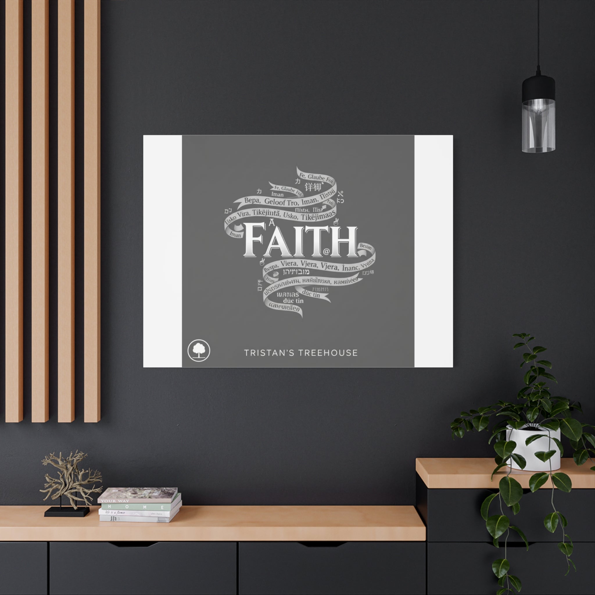 handwritten faith ribbon Canvas | sketch aesthetic, doodle design