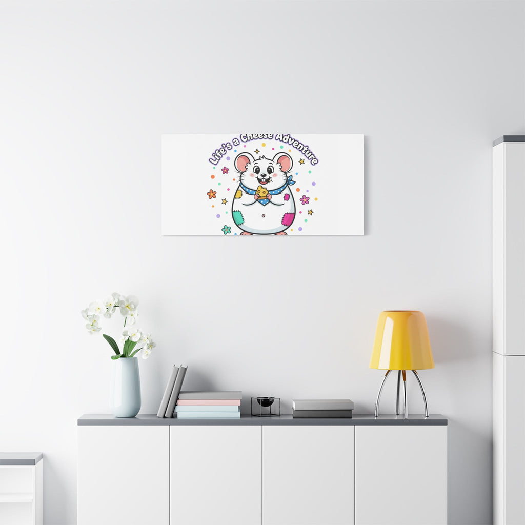Life's a Cheese Adventure Canvas | Rodent-Core rat art print