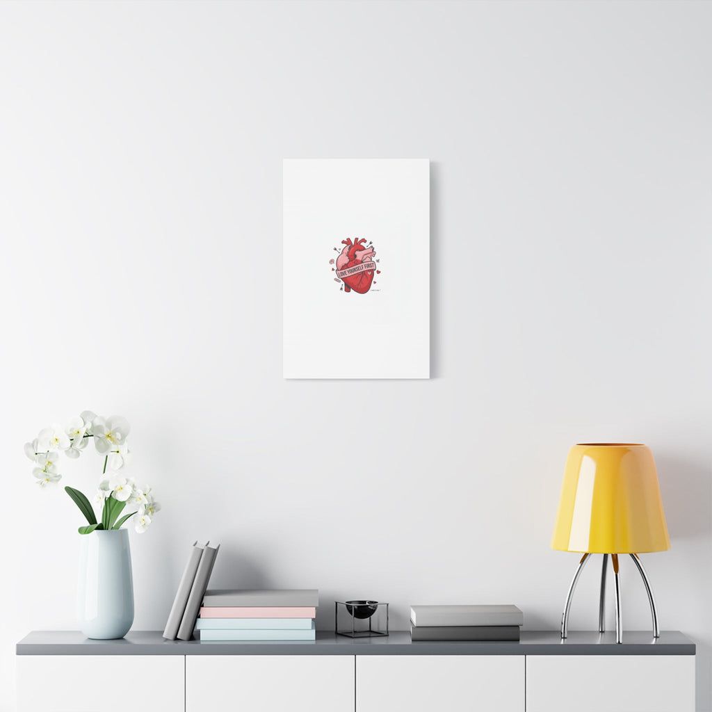 Love Yourself First Canvas, Hearts-with-a-Twist, Anti-Valentine Art