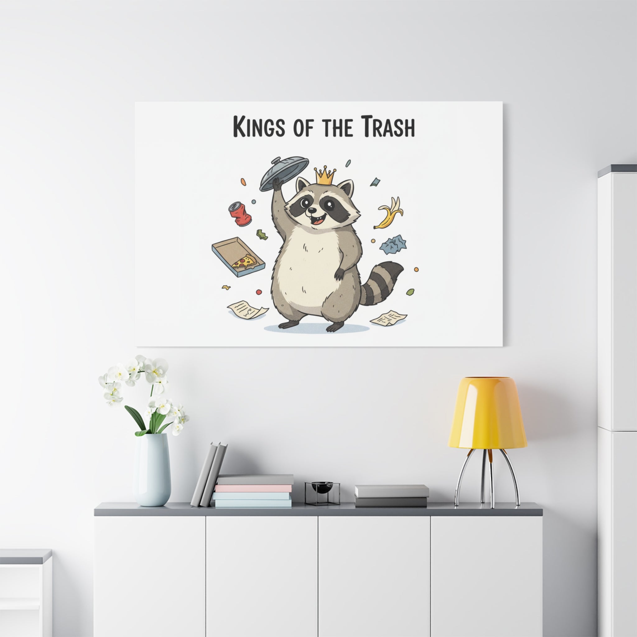 Kings of the Trash Canvas, Raccoon Doodle | Trash Panda, Goofy Critter Art