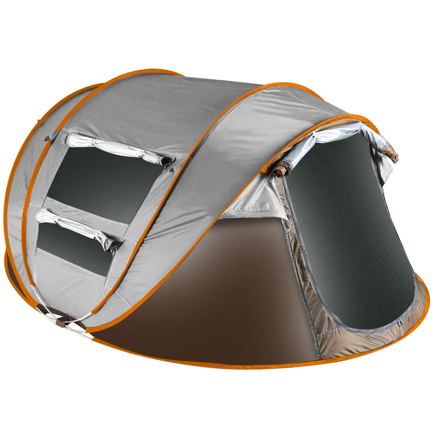3-4 Person Pop Up Tent Automatic Setup Camping Tent Waterproof Instant Setup Tent with 2 Mosquito Net Windows Carrying Bag for Hiking Climbing Adventu