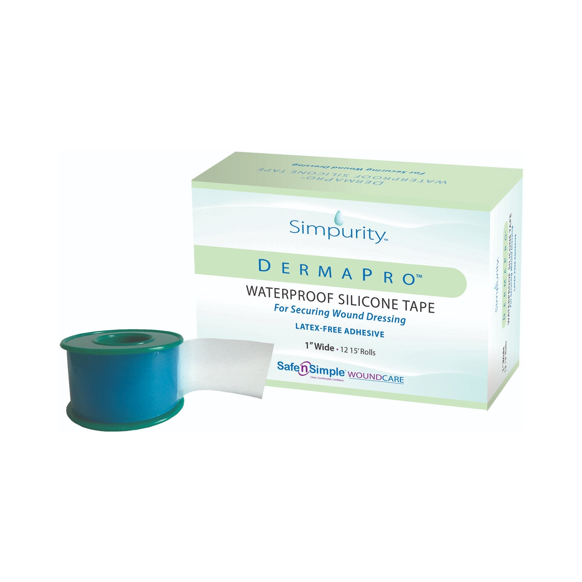 DermaPro™ Silicone Medical Tape, 1 Inch x 5 Yard, Transparent SNS57230