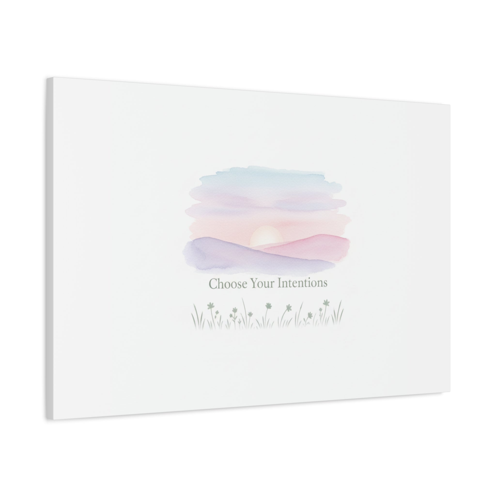 Choose Your Intentions Canvas, soft wellness poster, pastel gradient mindfulness art