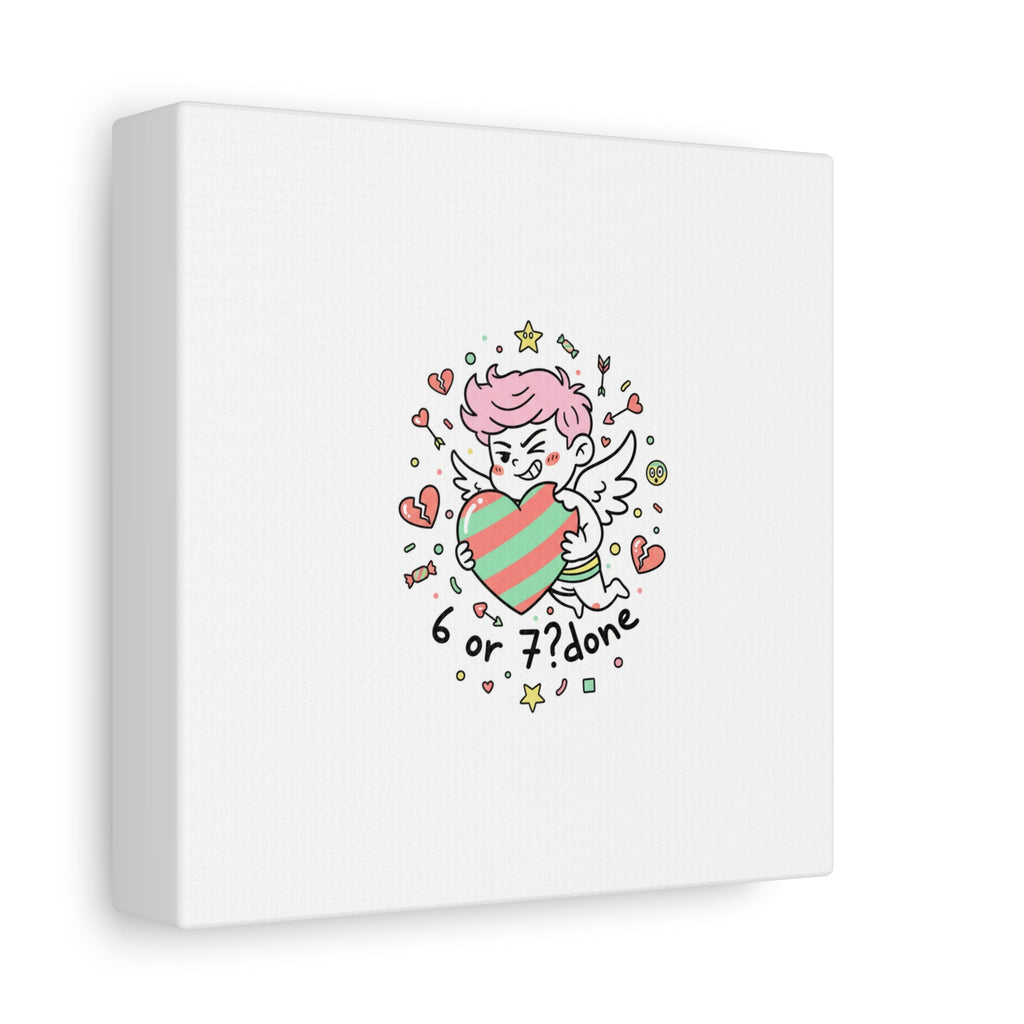 Weird Cupid heart illustration Canvas | Weird Valentine, quirky chaotic love