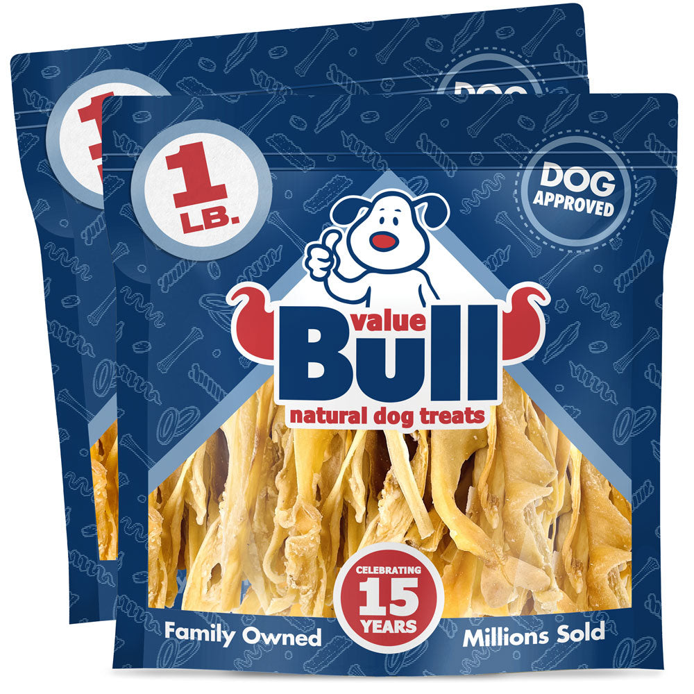 ValueBull Lamb Cheek Slice Dog Chews, Varied Shapes, 5-6 Inch, 2 Pounds