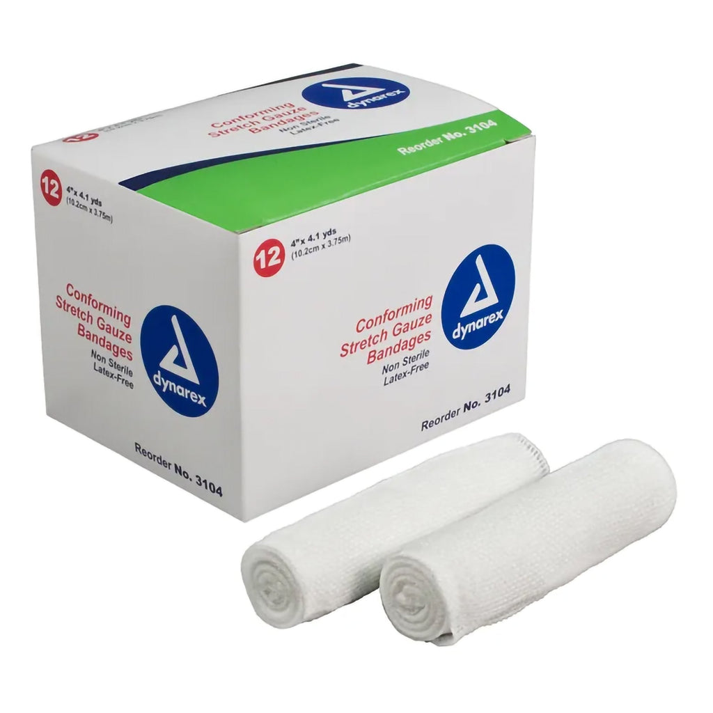 dynarex® Conforming Bandage, 4 Inch x 4.1 Yard 3104