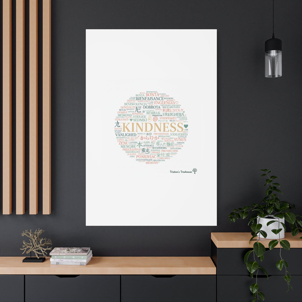 Kindness Word Cloud Canvas | Fresh Start Minimalist Wall Art