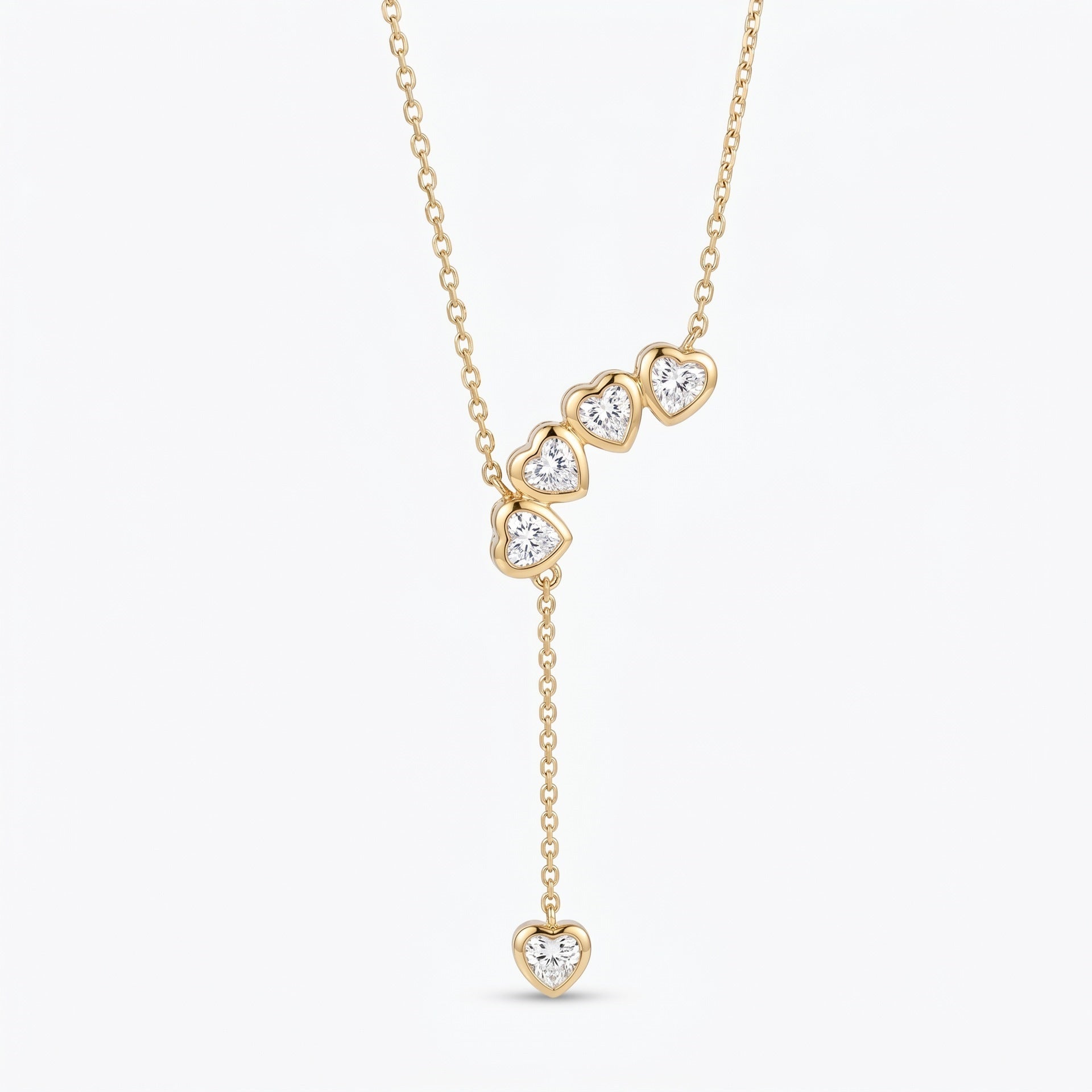 Waterdrop-shaped Diamond-studded Tassel Necklace