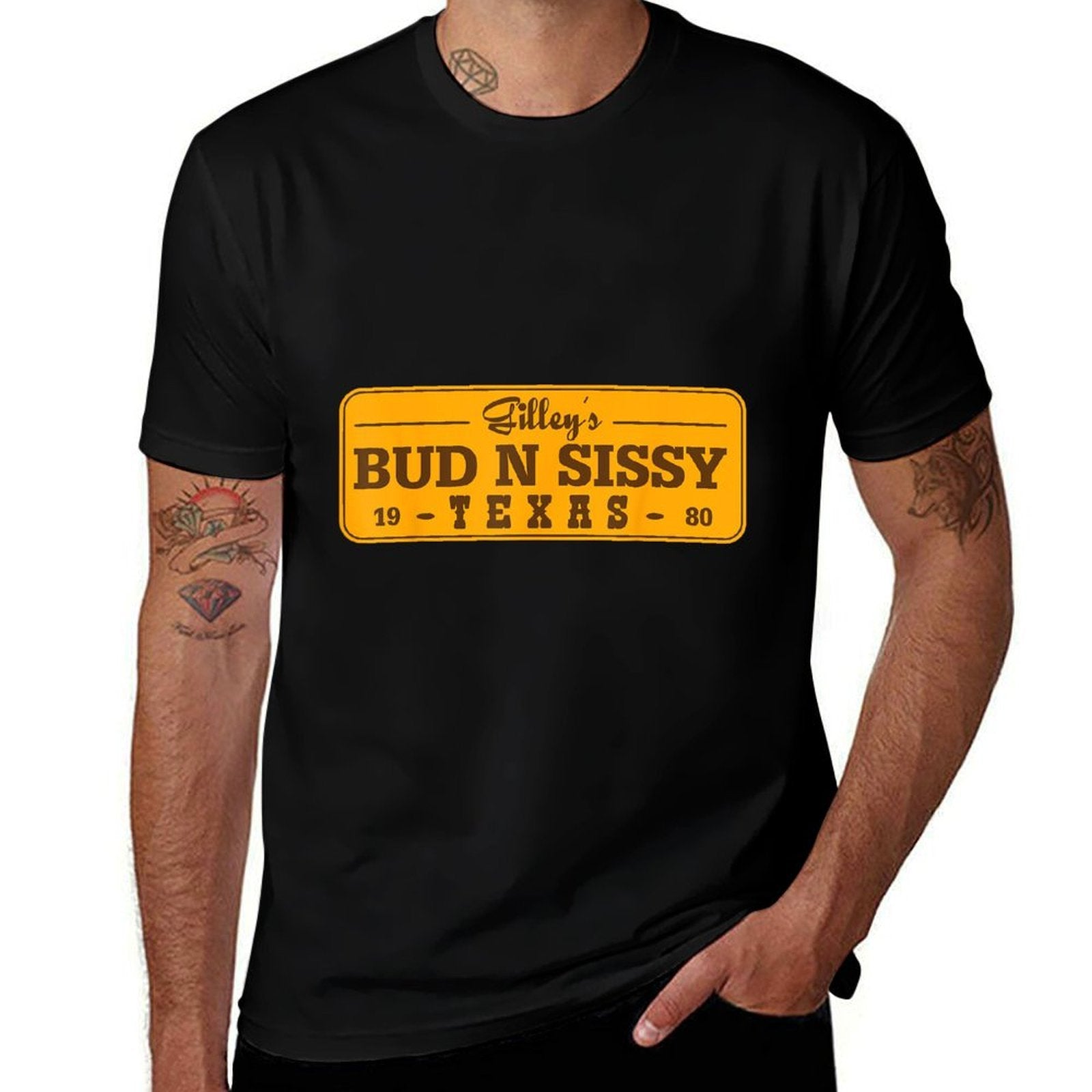 Country Love Gilleys Bud N Sissy Texas Cowboy Gift  Cotton T-Shirt