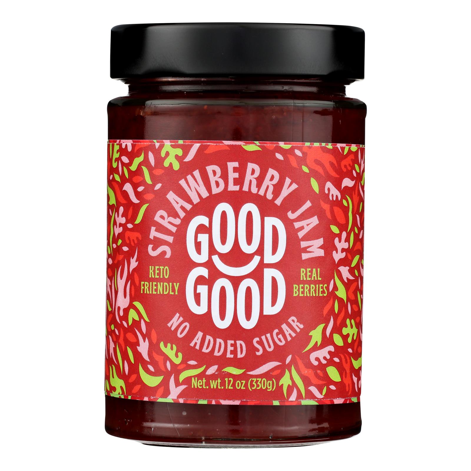 Good Good Jam Strawberry No Sugar, Pack of 6 - 12 Oz.