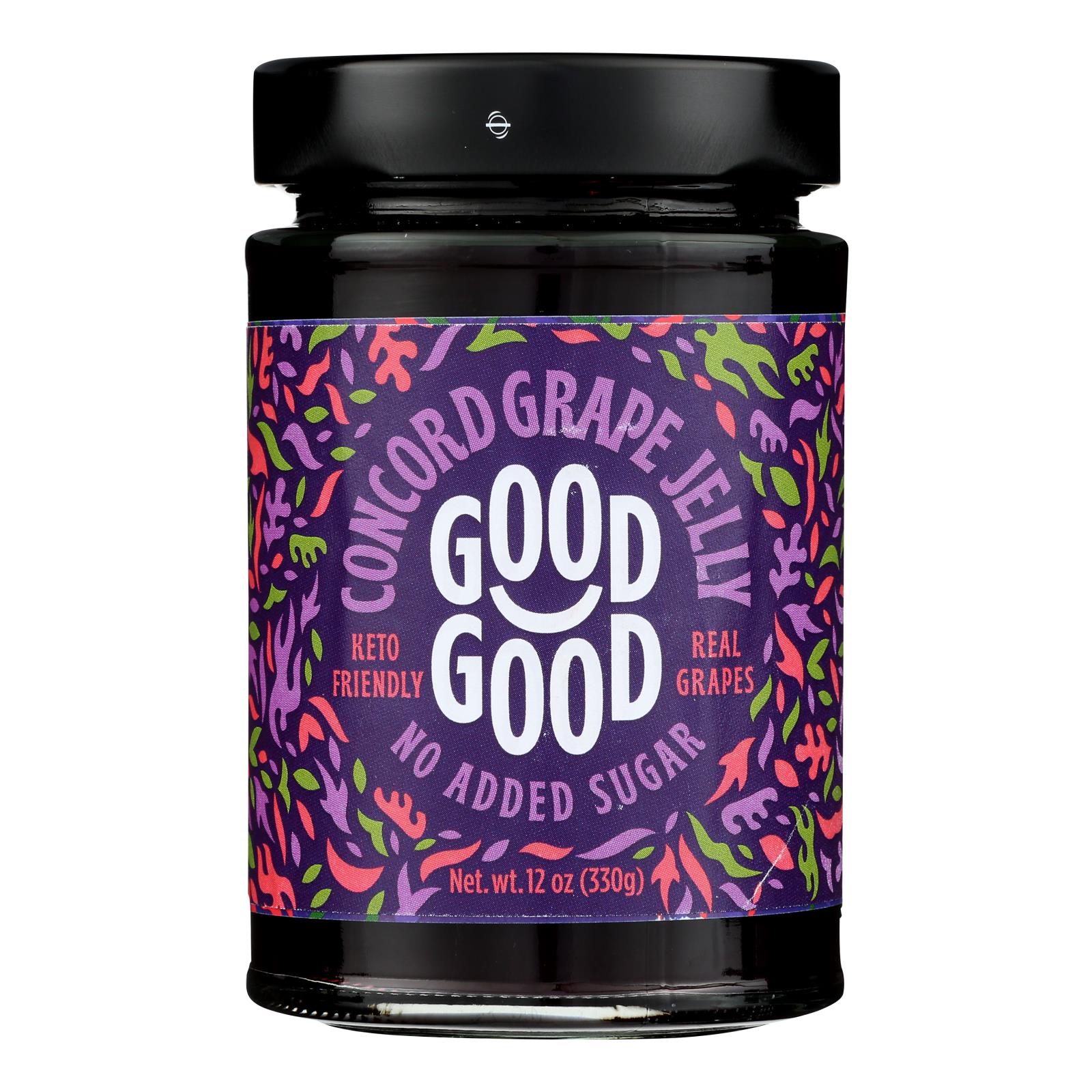 Good Good Concord Grape Jelly No Sugar, Pack of 6 - 12 oz