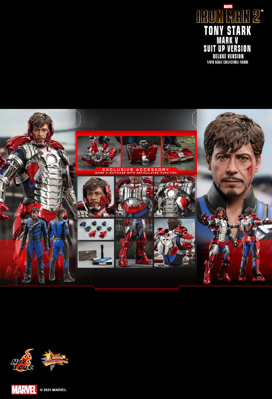 Tony Stark (Mark V Suit Up Version) Deluxe Marvel Sixth Scale Figure by Hot Toys