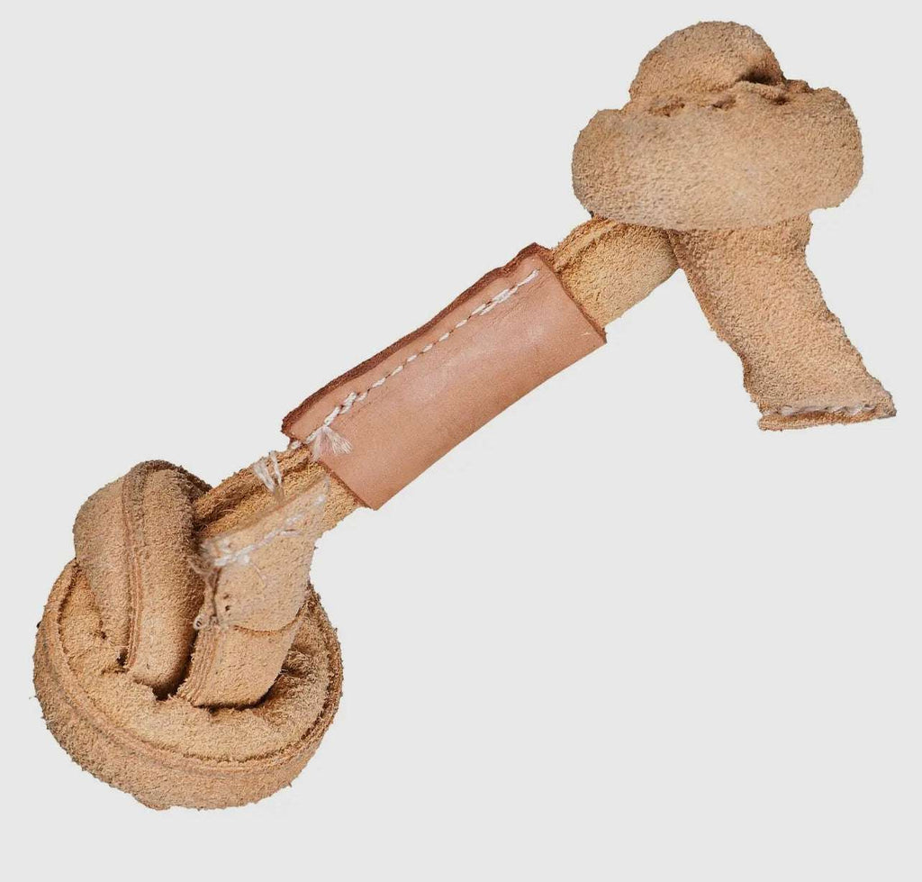 🦴🐾 Huggle-Hide Natural Leather Knotted Toy