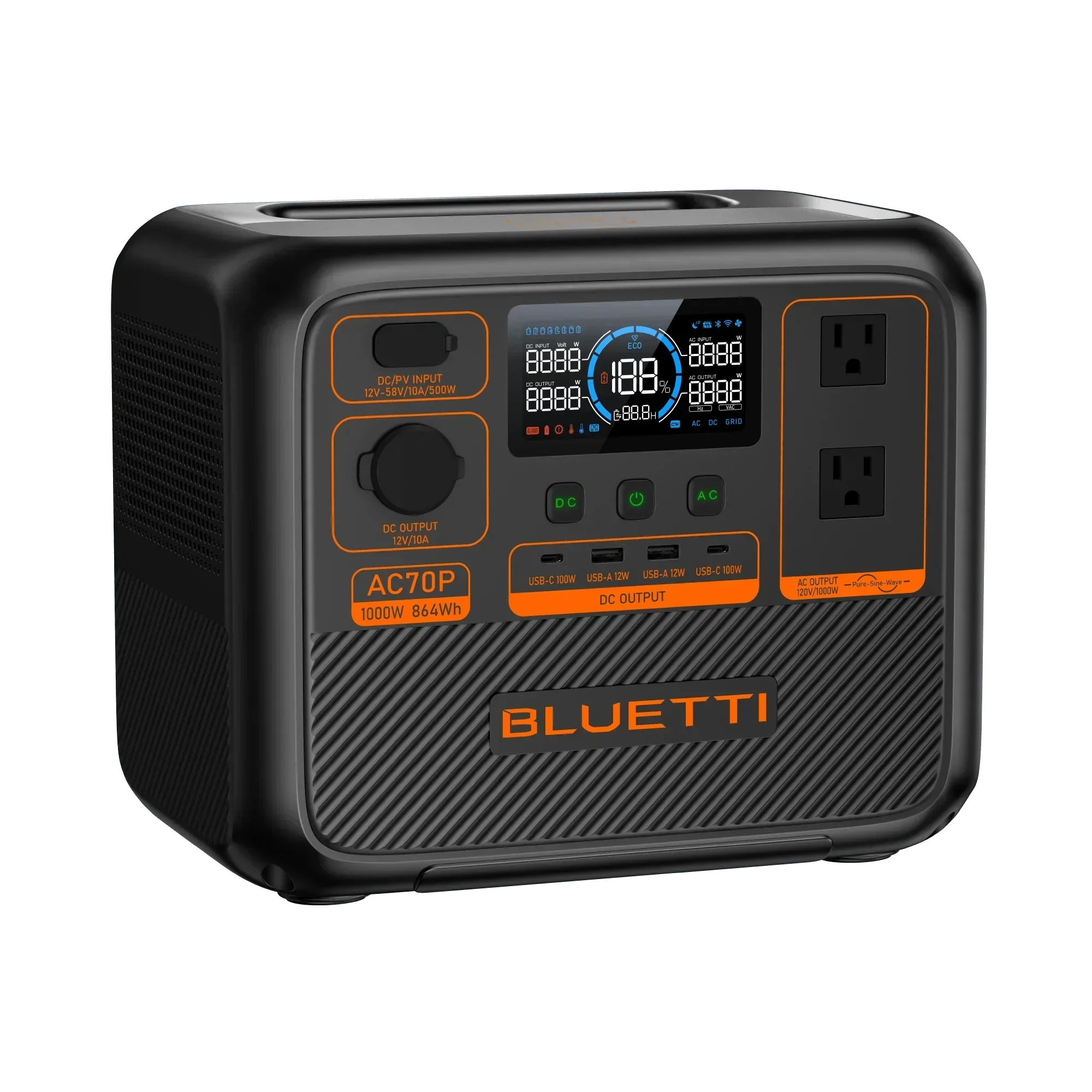 BLUETTI AC70P Portable Power Station | 1000W 864Wh