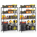 5-Tier Metal Storage Shelving Unit Set of 2 Adjustable Utility Shelf with V-Shaped Wire Rack-Black
