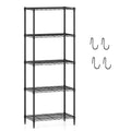 DirectDeals 5-Tier Heavy Duty Metal Storage Shelving Unit, 750 lbs Capacity, Black