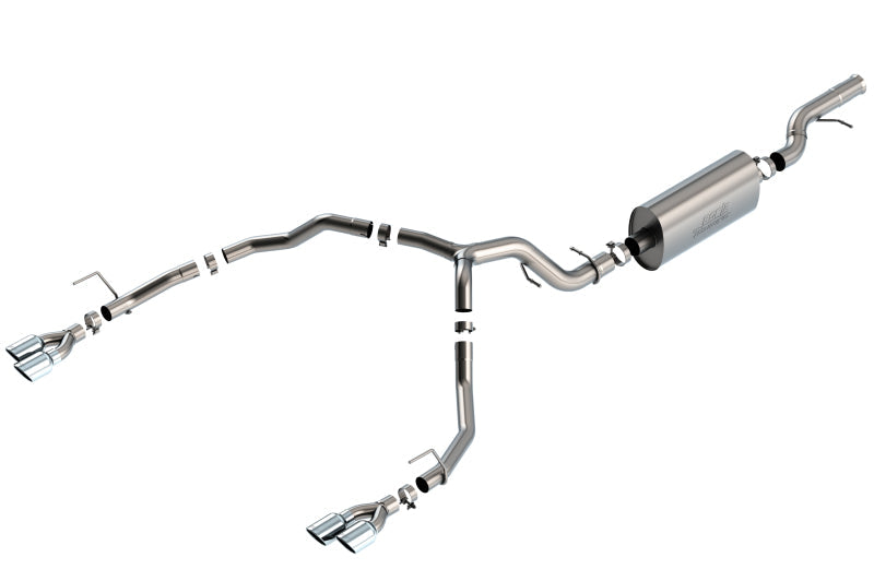 Borla 21-22 Chevrolet Tahoe 6.2L V8 2/4WD 4DR Brushed T-304 Stainless Steel Touring Cat-Back Exhaust 140858