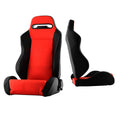 SPYDER Xtune Thunder Style Racing Seat Pu (Double Slider) Red/Black Driver Side RST-TH-01-RD-DR 9934018