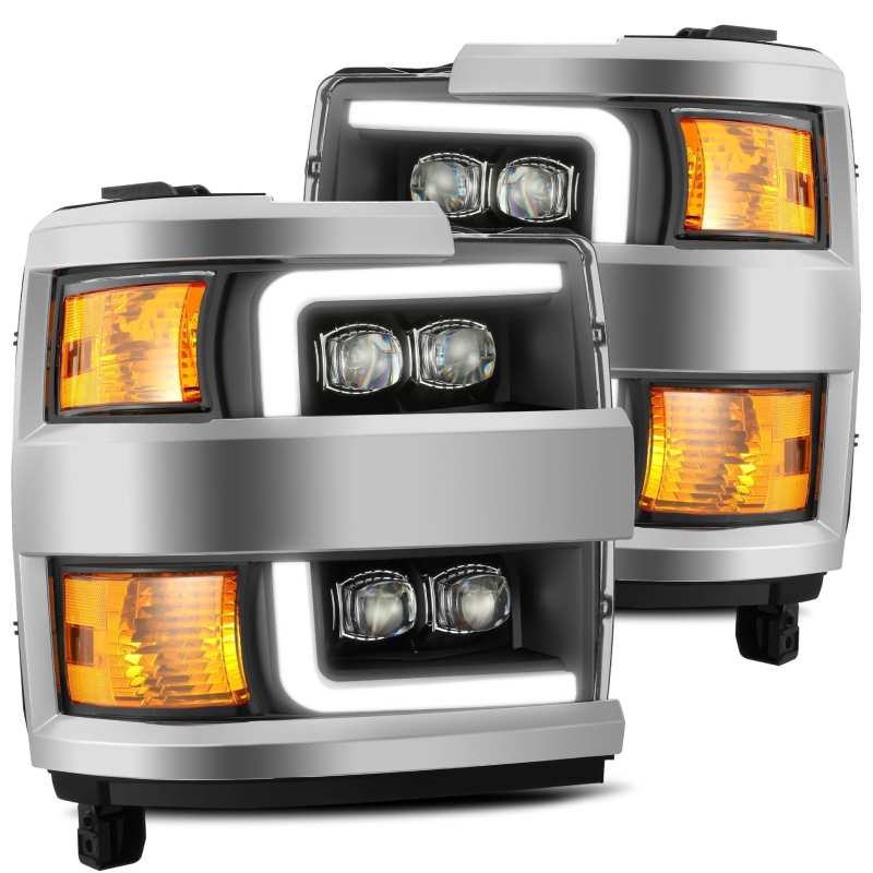 AlphaRex 15-18 Chevy 2500HD NOVA LED Proj Headlights Plank Style Black w/Activ Light/Seq Signal/DRL 880227 *Discontinued