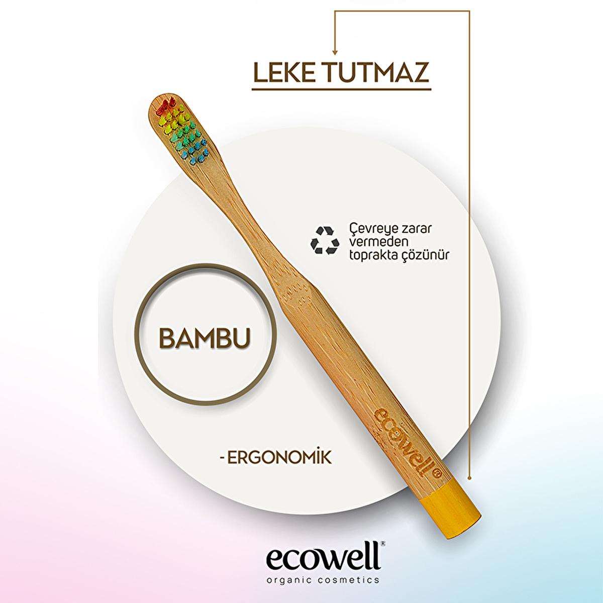 Ecowell Children's Toothbrush - Eco-Friendly Bamboo Handle, Soft Bristles, Vegan & Cruelty Free
