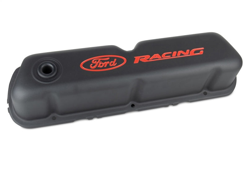Ford Black Steel Valve Cover Set w/Ford Racing Logo FRD302-072