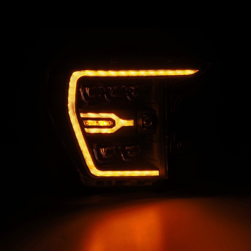 AlphaRex 21-22 Ford F-150 NOVA LED Proj Headlights Plank Style Blk w/Activ Light/Seq Signal 880137 *Discontinued