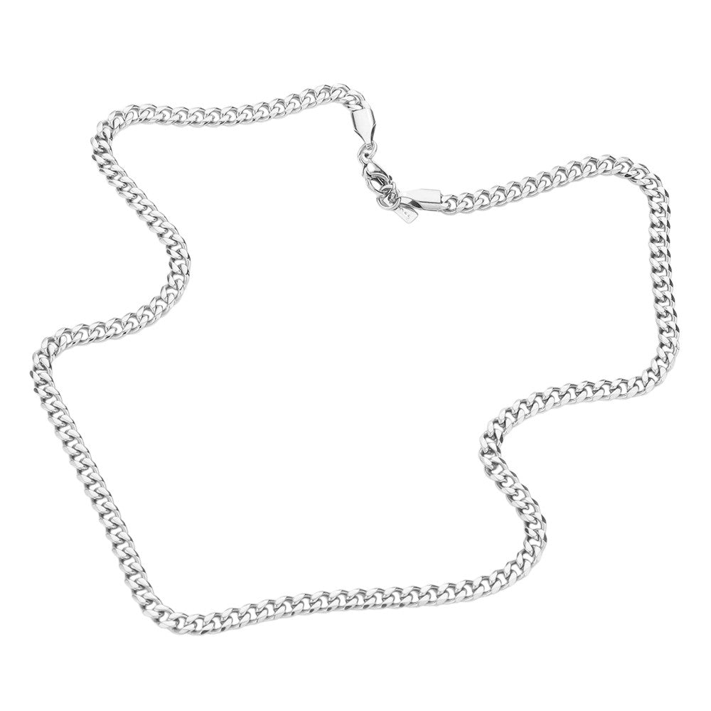 6 Diamond Stainless Steel 16 Inch 4mm Metal Chain Necklace