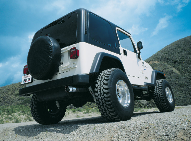 Borla 97-99 Jeep Wrangler 2.5/4.0L w/o Hitch Cat-Back 2.25in Single Sqr Angle Cut Phntm Rear 14728