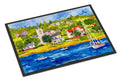 Harbour Scene with Sailboat Doormat Indoor Outdoor 24H X 36W Front Door Mat Rugs for Entryway, Non Slip Washable Low Pile,