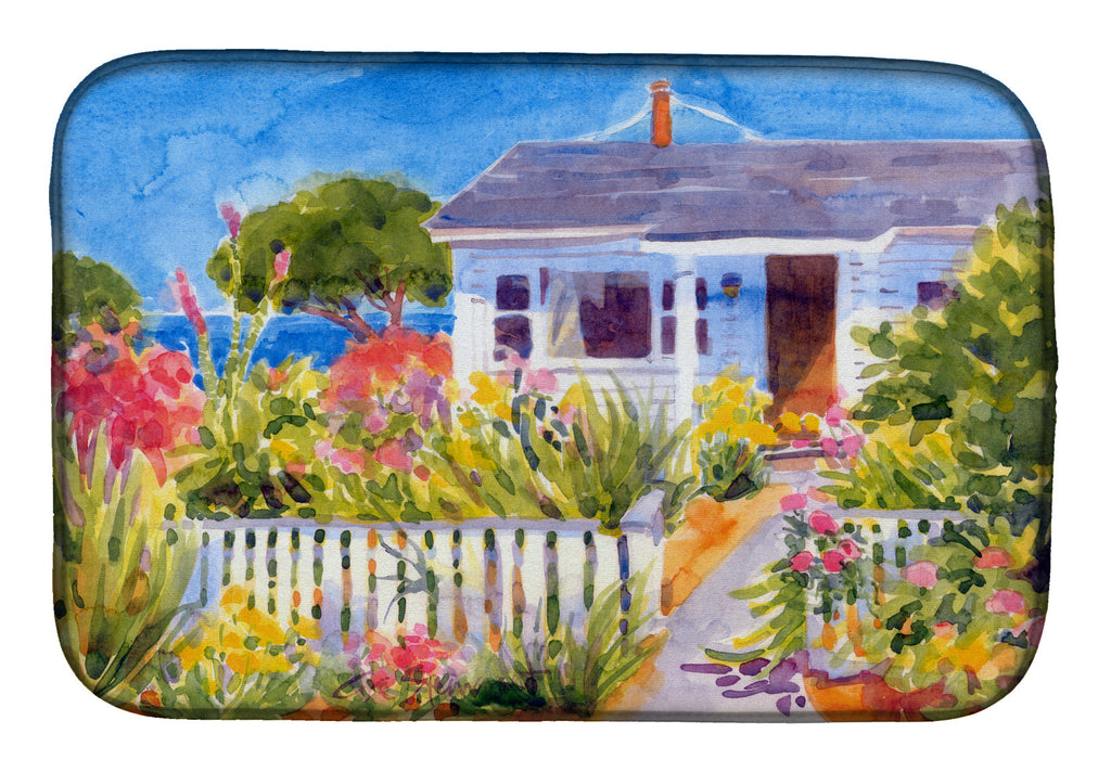 Seaside Beach Cottage Dish Drying Mat Absorbent Dish Drying Mat Pad for Kitchen Counter Dish Drainer Mat for Countertop, 14 x 21", Multicolor