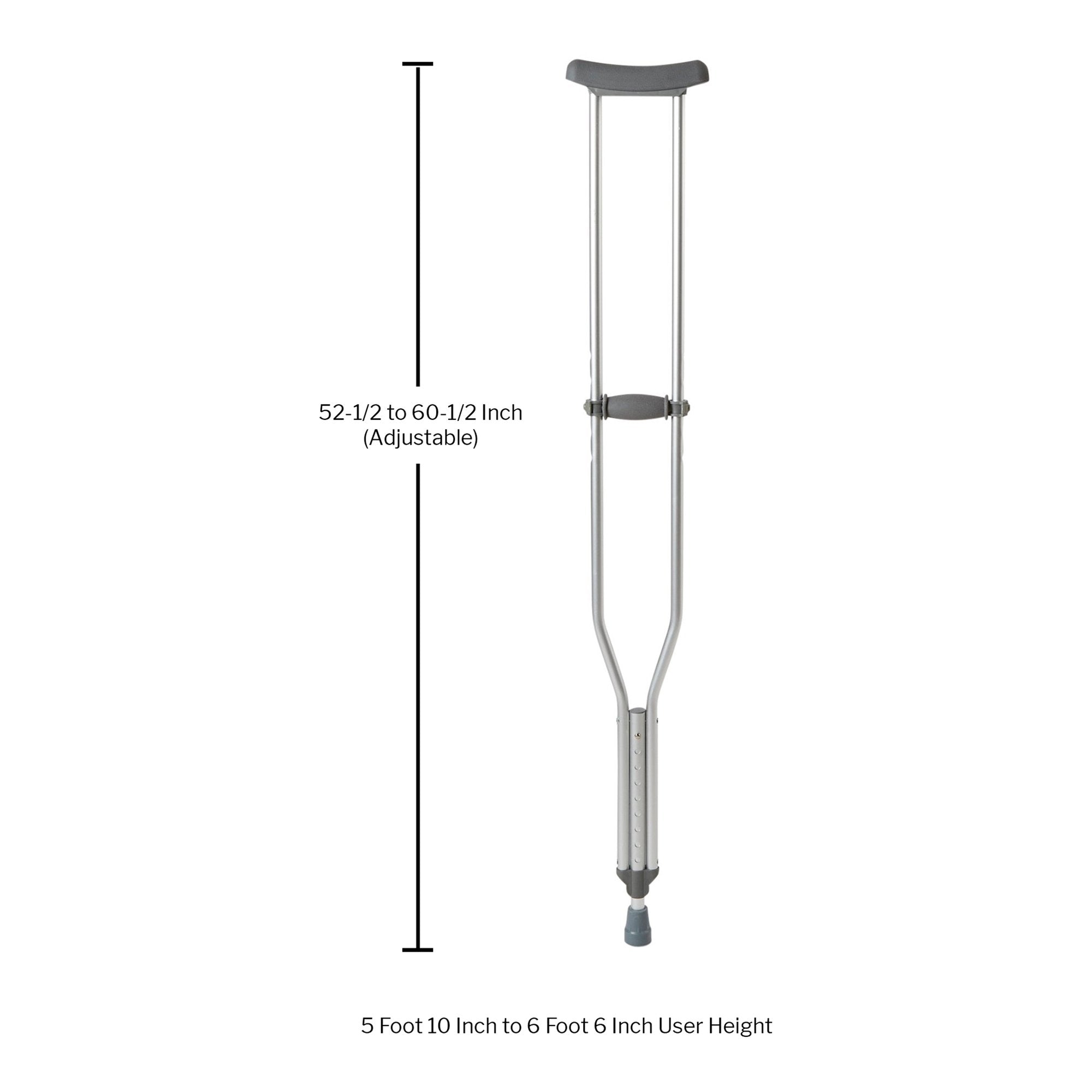McKesson Underarm Crutches for Adults 5'10" – 6'6" 146-10432-8
