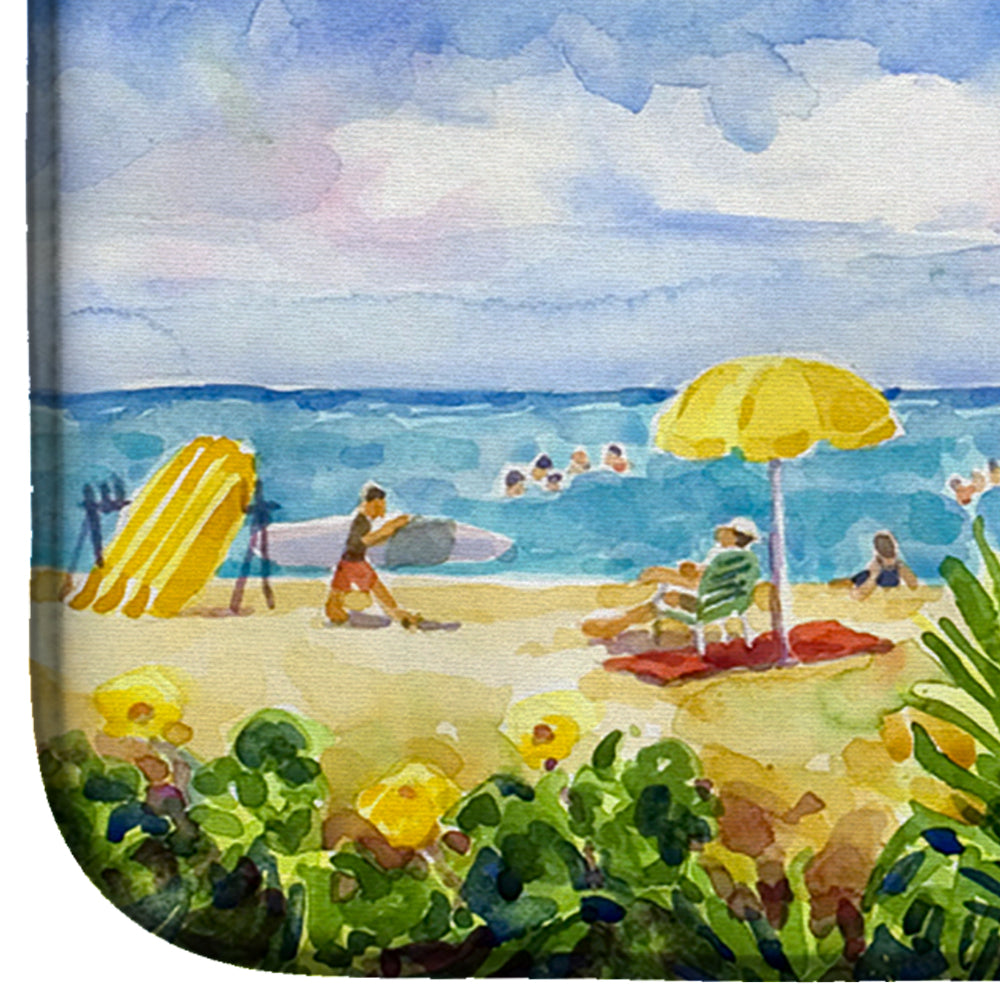 Beach Resort view from the condo Dish Drying Mat Absorbent Dish Drying Mat Pad for Kitchen Counter Dish Drainer Mat for Countertop, 14 x 21", Multicolor